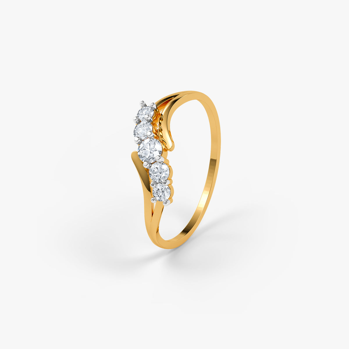Gold Endless Wave Lab Grown Diamond Ring (Size 12)