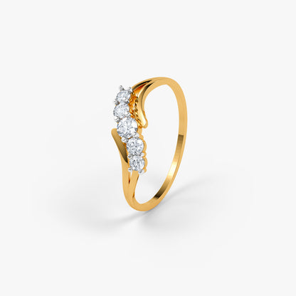 Gold Endless Wave Lab Grown Diamond Ring (Size 12)