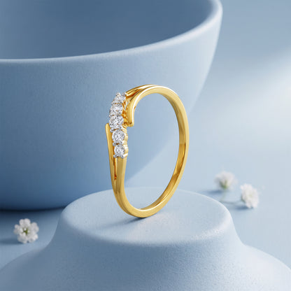 Gold Endless Wave Lab Grown Diamond Ring (Size 12)