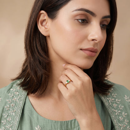 Gold Prabha Lab Grown Diamond Ring (Size 13)
