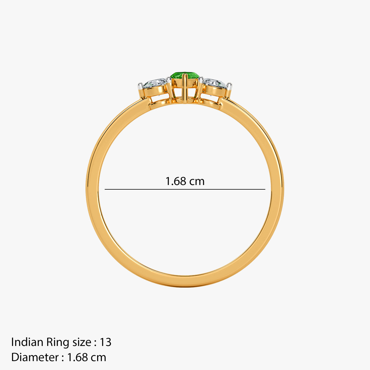 Gold Prabha Lab Grown Diamond Ring (Size 13)