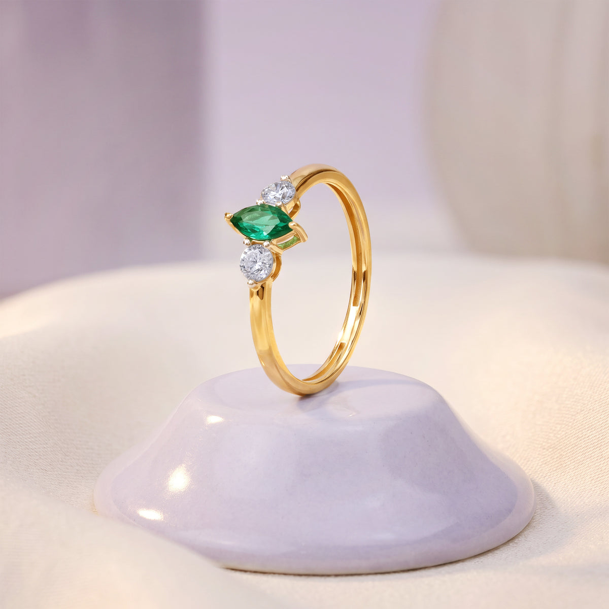 Gold Prabha Lab Grown Diamond Ring (Size 13)