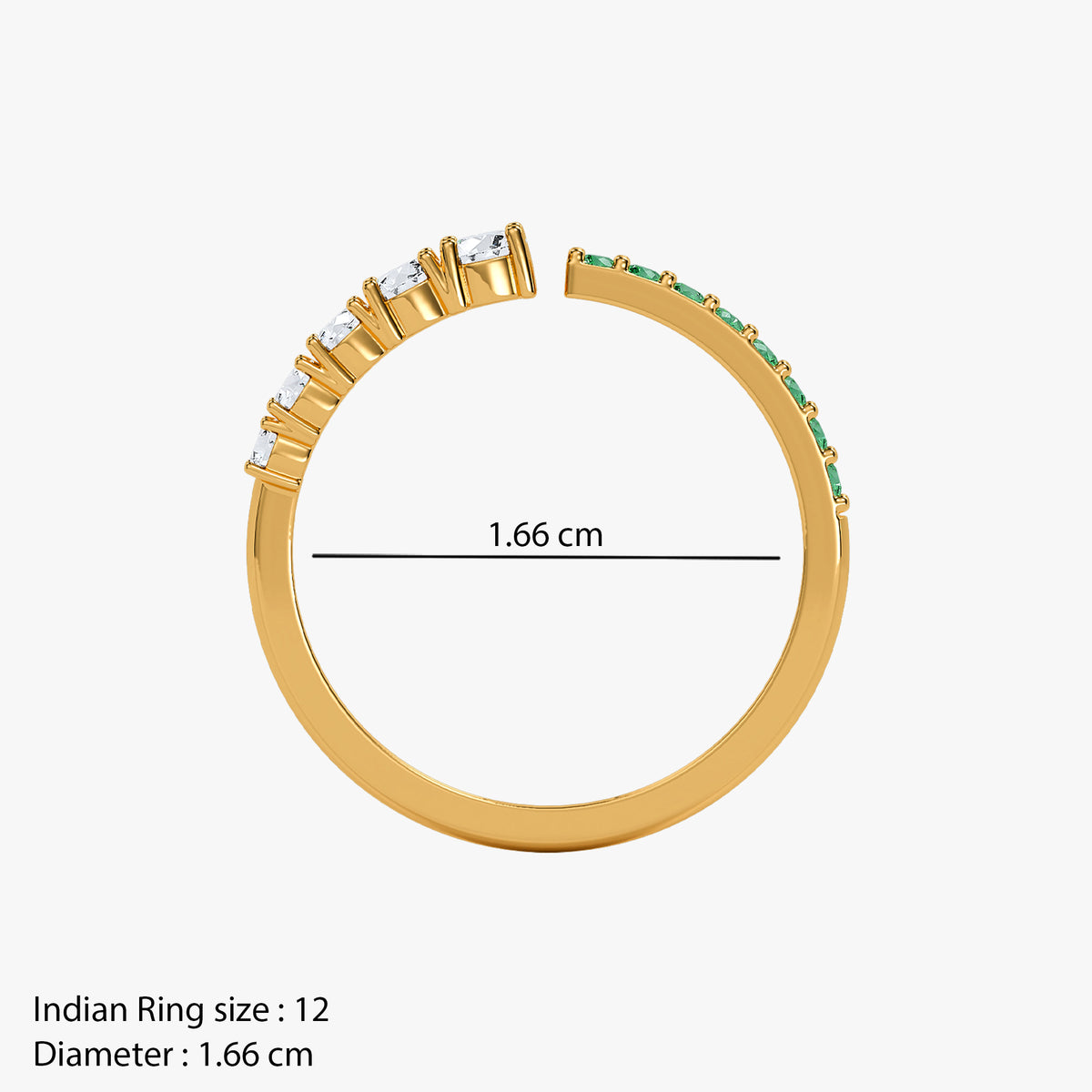 Gold Zamarrud Lab Grown Diamond Ring (Size 12)