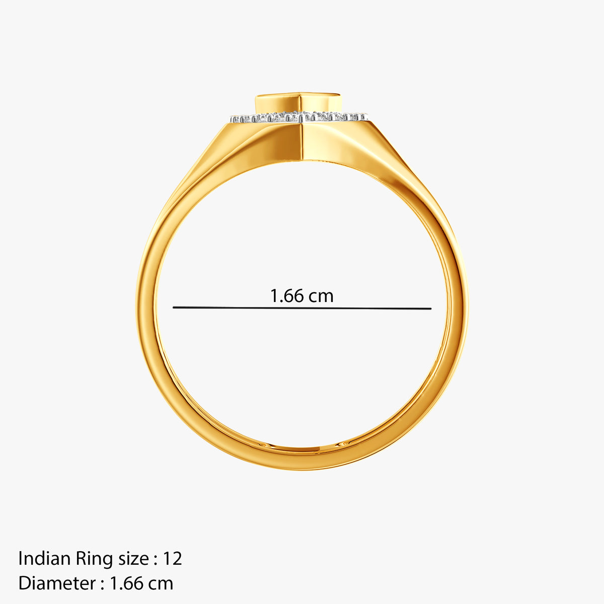 Gold Dastaan Lab Grown Diamond Ring (Size 12)