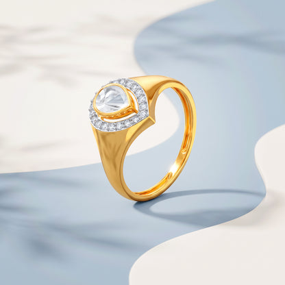 Gold Dastaan Lab Grown Diamond Ring (Size 12)