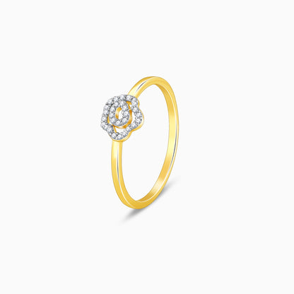 Gold Bloomed Flower Diamond Ring