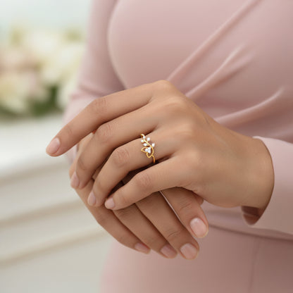 Gold Magnificent Petals Lab Grown Diamond Ring