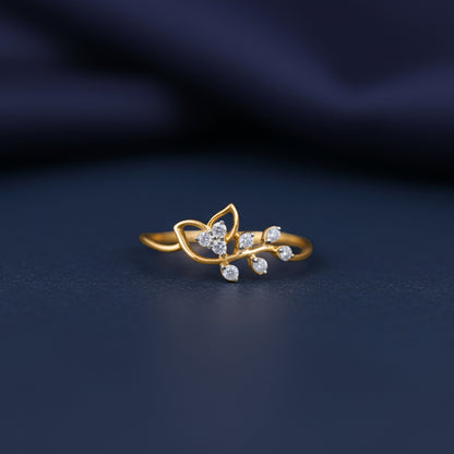 Gold Magnificent Petals Lab Grown Diamond Ring