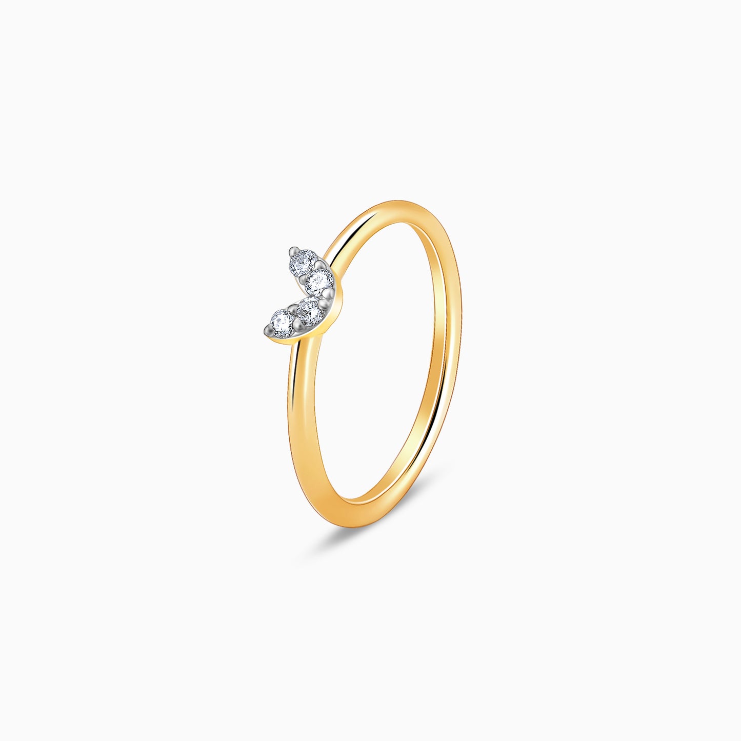 Gold Adorable Butterfly Diamond Ring