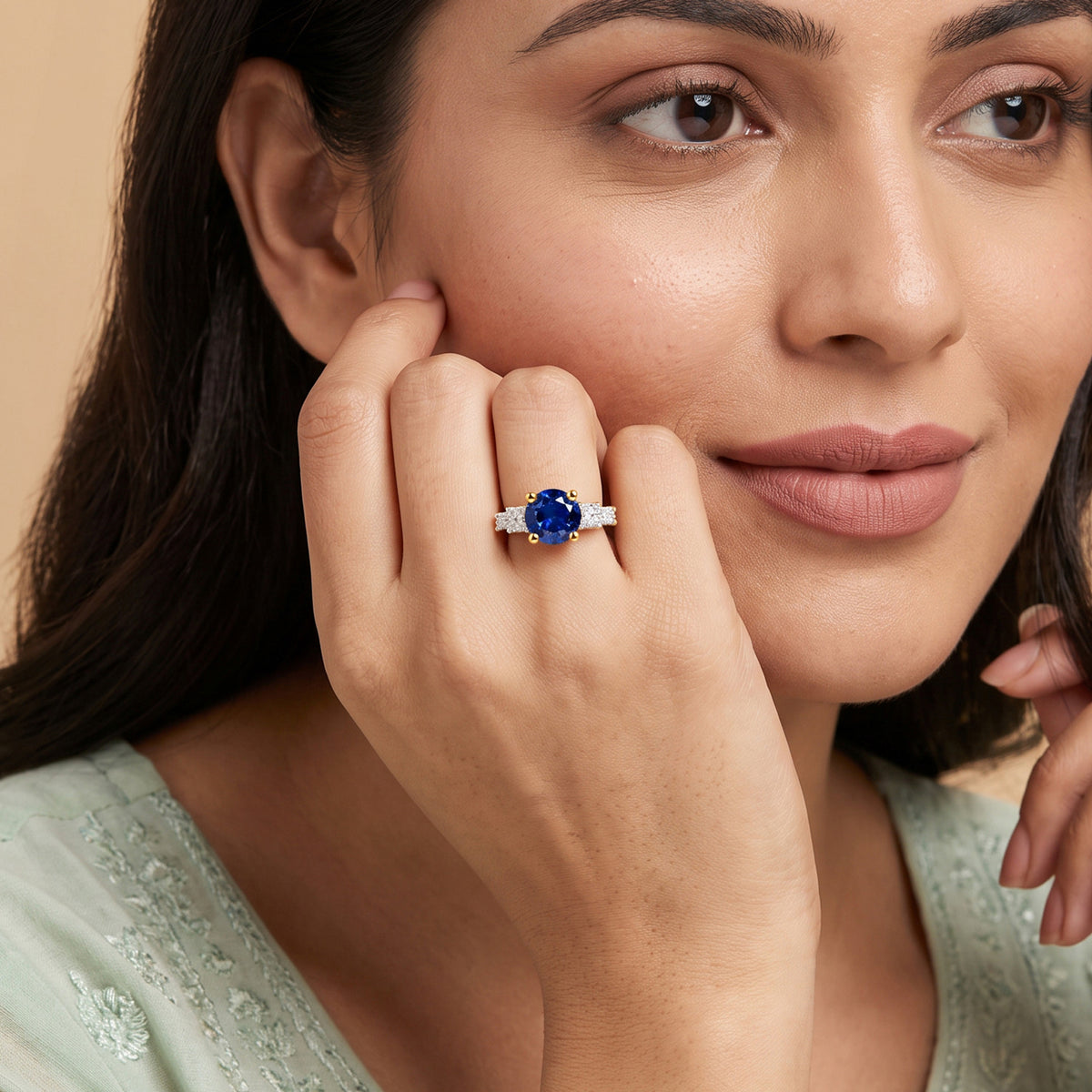 Gold Meghashyam Lab Grown Diamond Ring (Size 12)