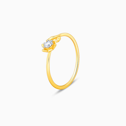 Gold Magnolia Diamond Ring