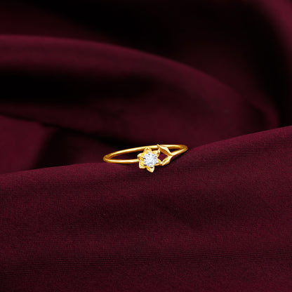 Gold Magnolia Diamond Ring