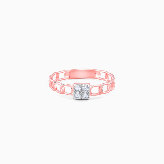Rose Gold Sparkling Night Diamond Ring