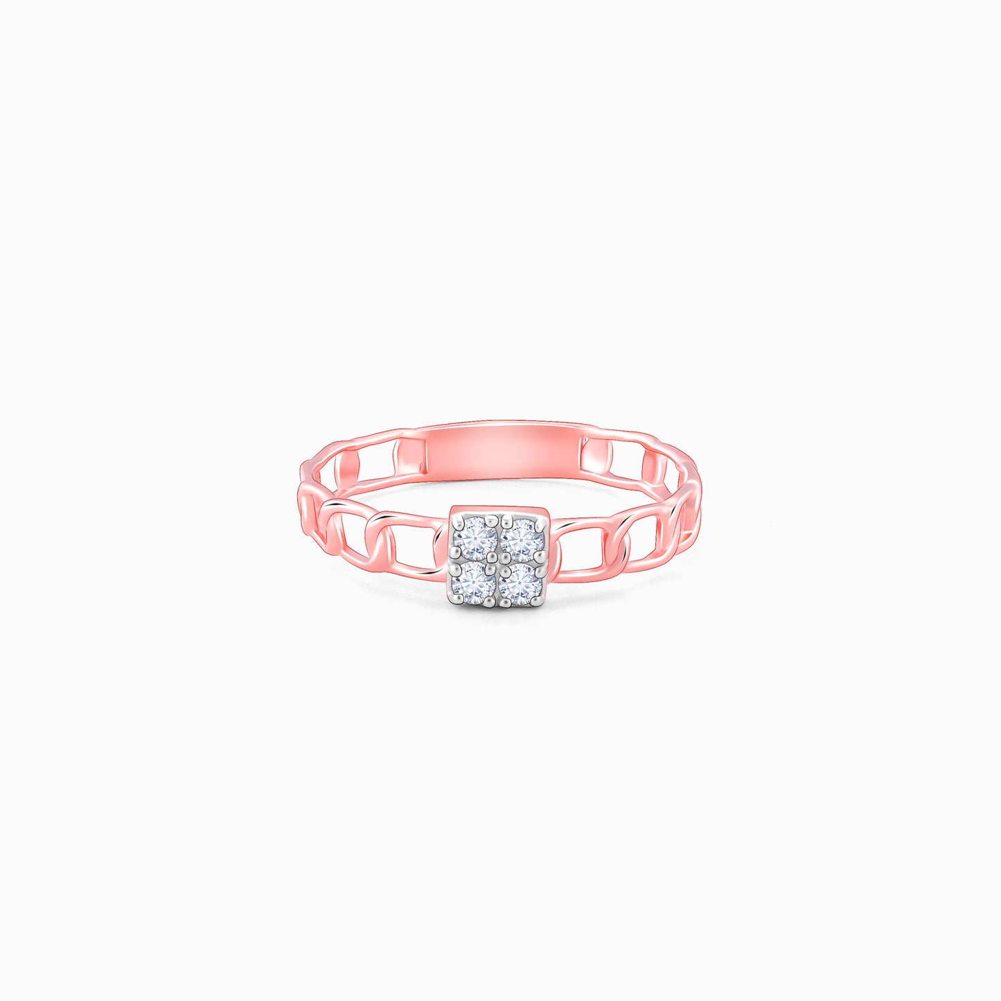 Rose Gold Sparkling Night Diamond Ring