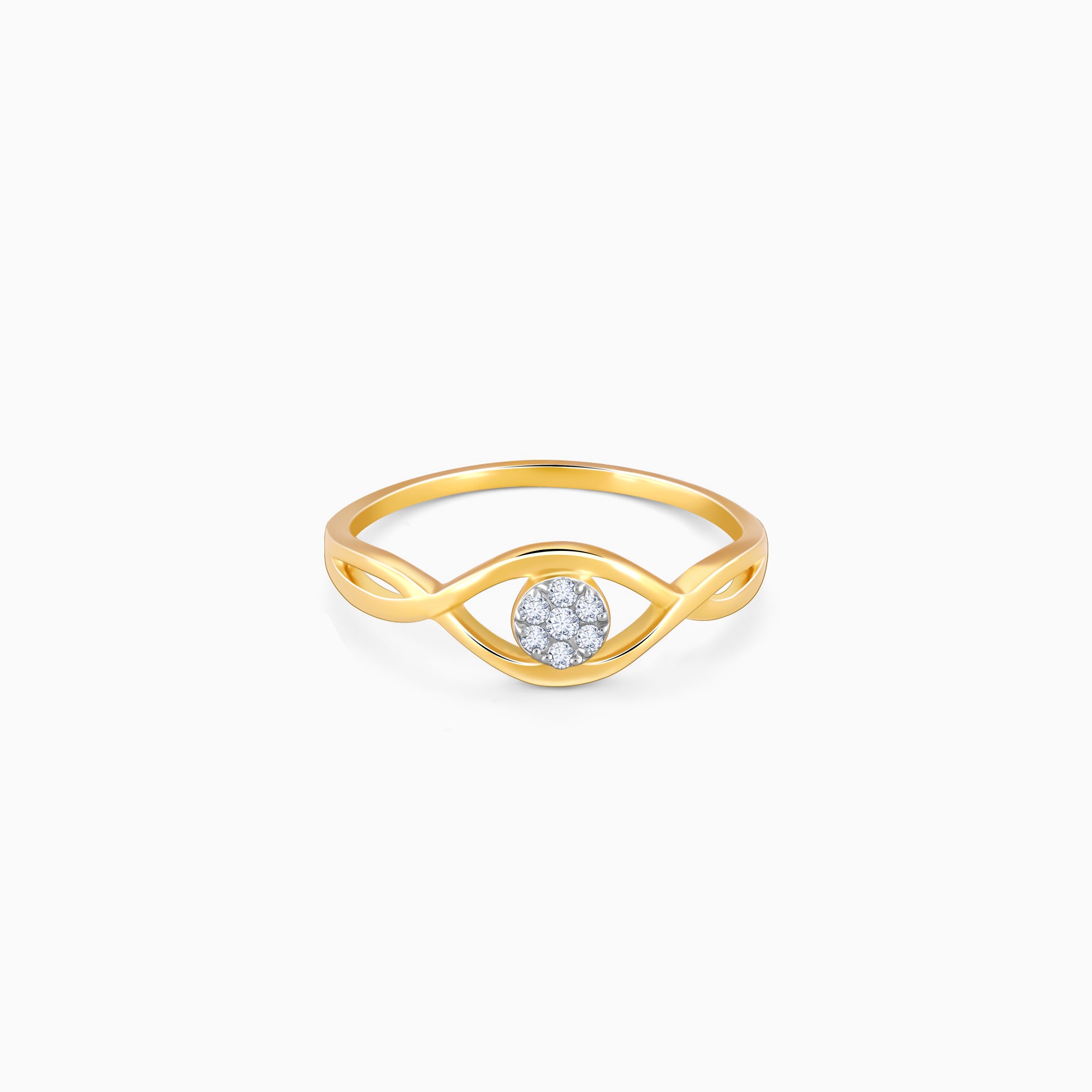 Gold Embraced By Love Diamond Ring - Image 1