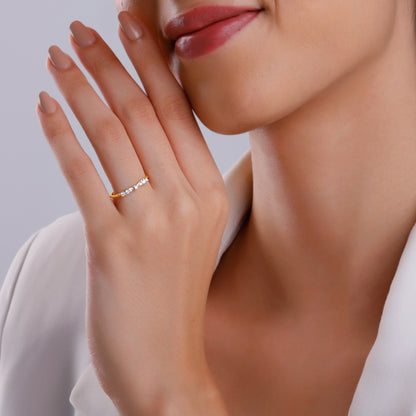 Gold Bow Diamond Ring