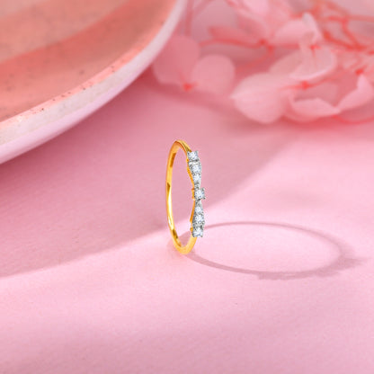 Gold Bow Diamond Ring