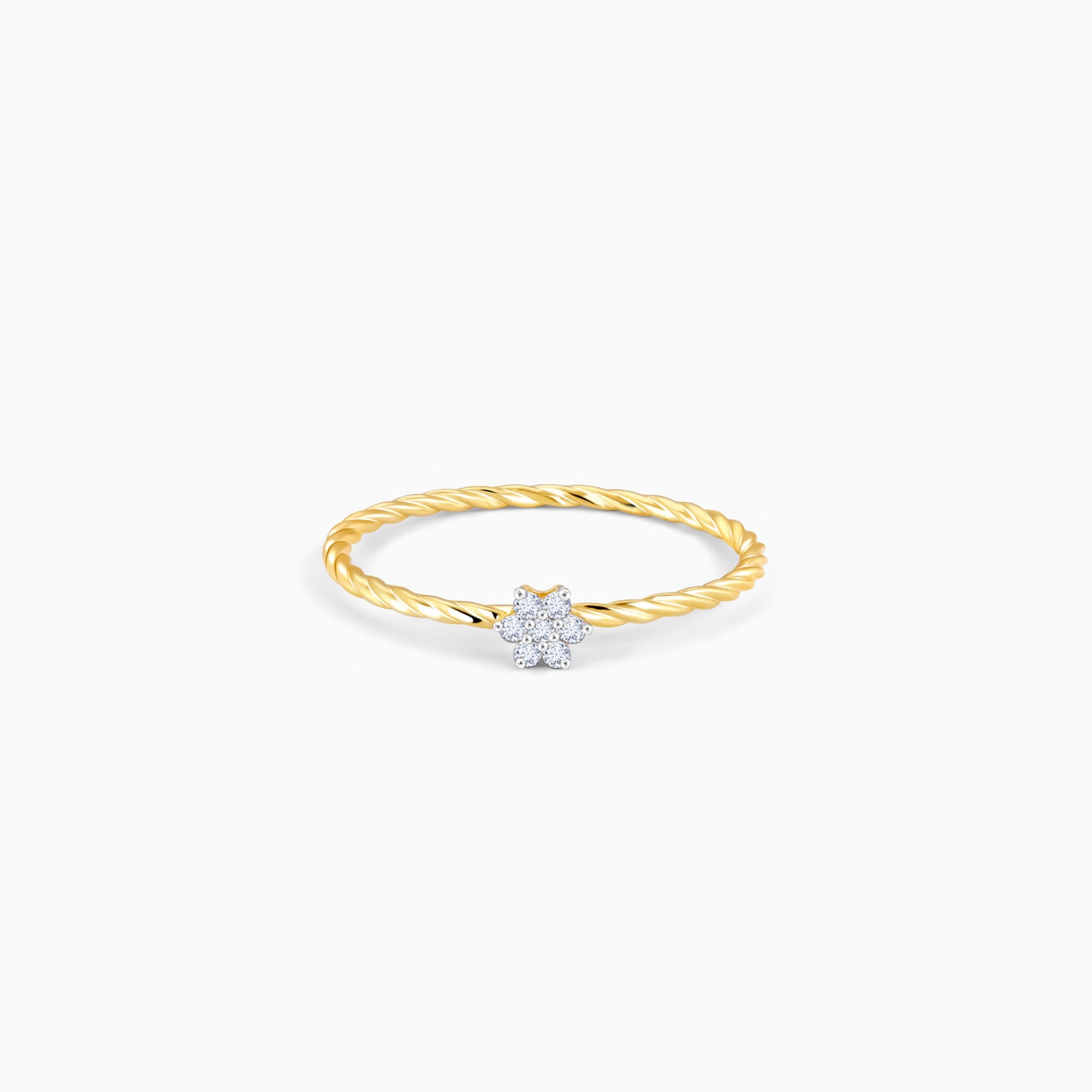 Gold Classic Floret Diamond Ring