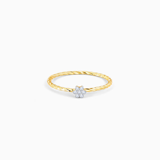 Gold Minimal Floret Lab Grown Diamond Ring (Size 11)