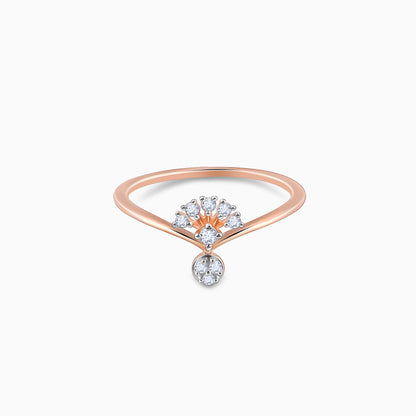 Rose Gold Sun Dangler Diamond Ring