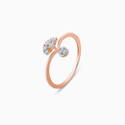 Rose Gold Sun Dangler Diamond Ring