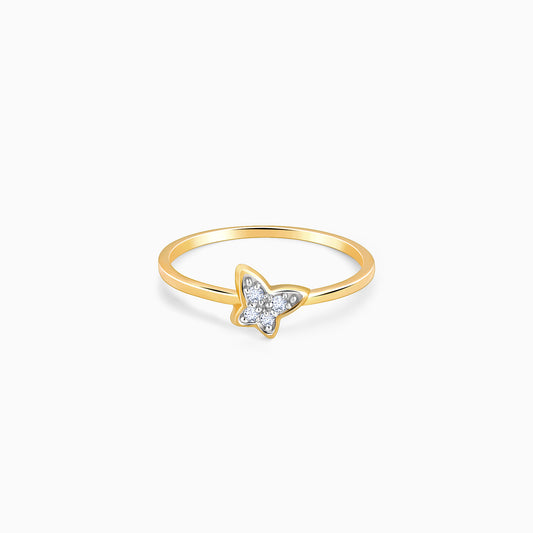 Gold Butterfly Diamond Ring