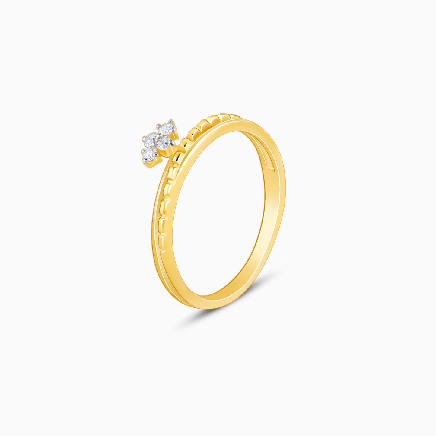 Gold Crown Elegance Diamond Ring