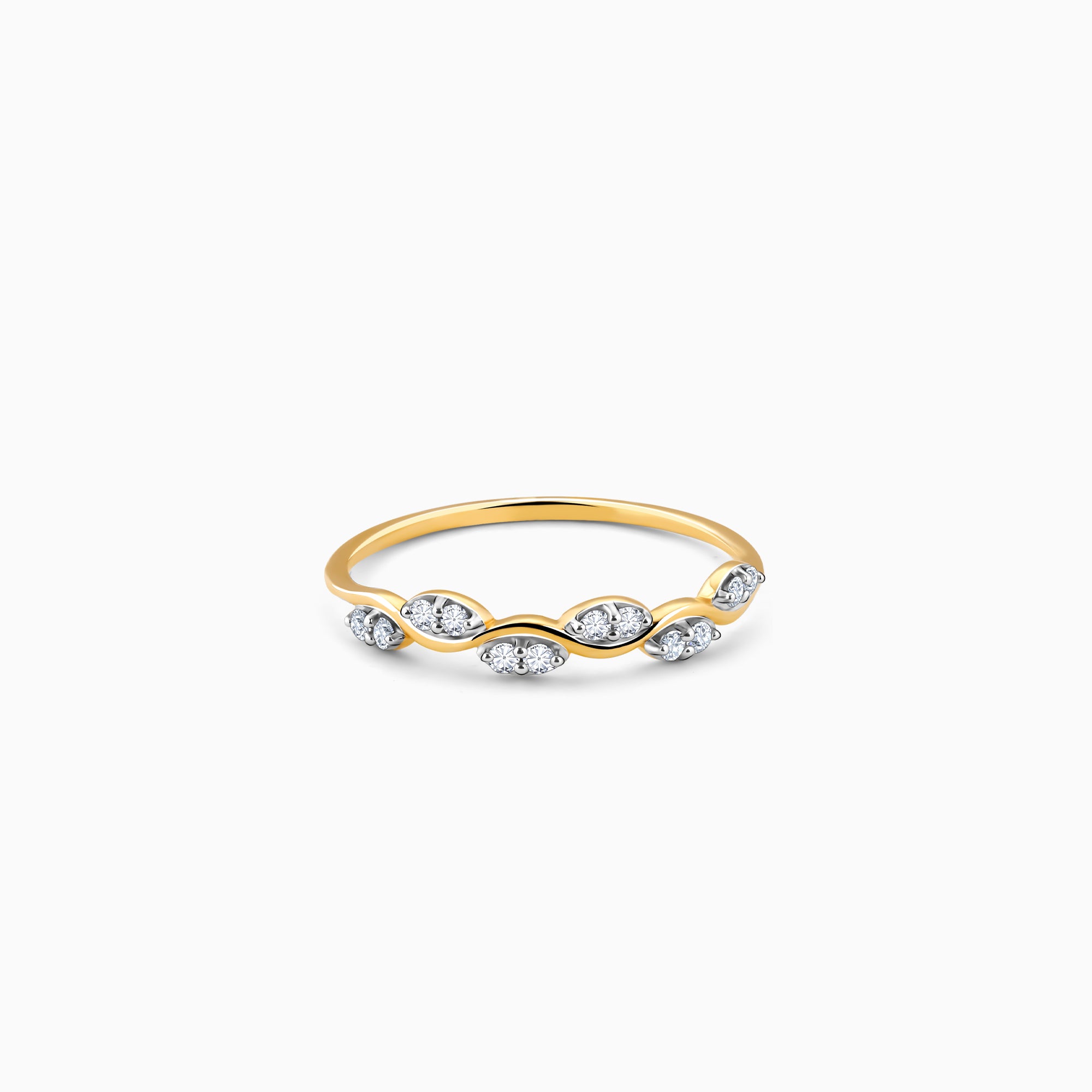 Gold Majestic Curves Lab Grown Diamond Ring (Size 12)