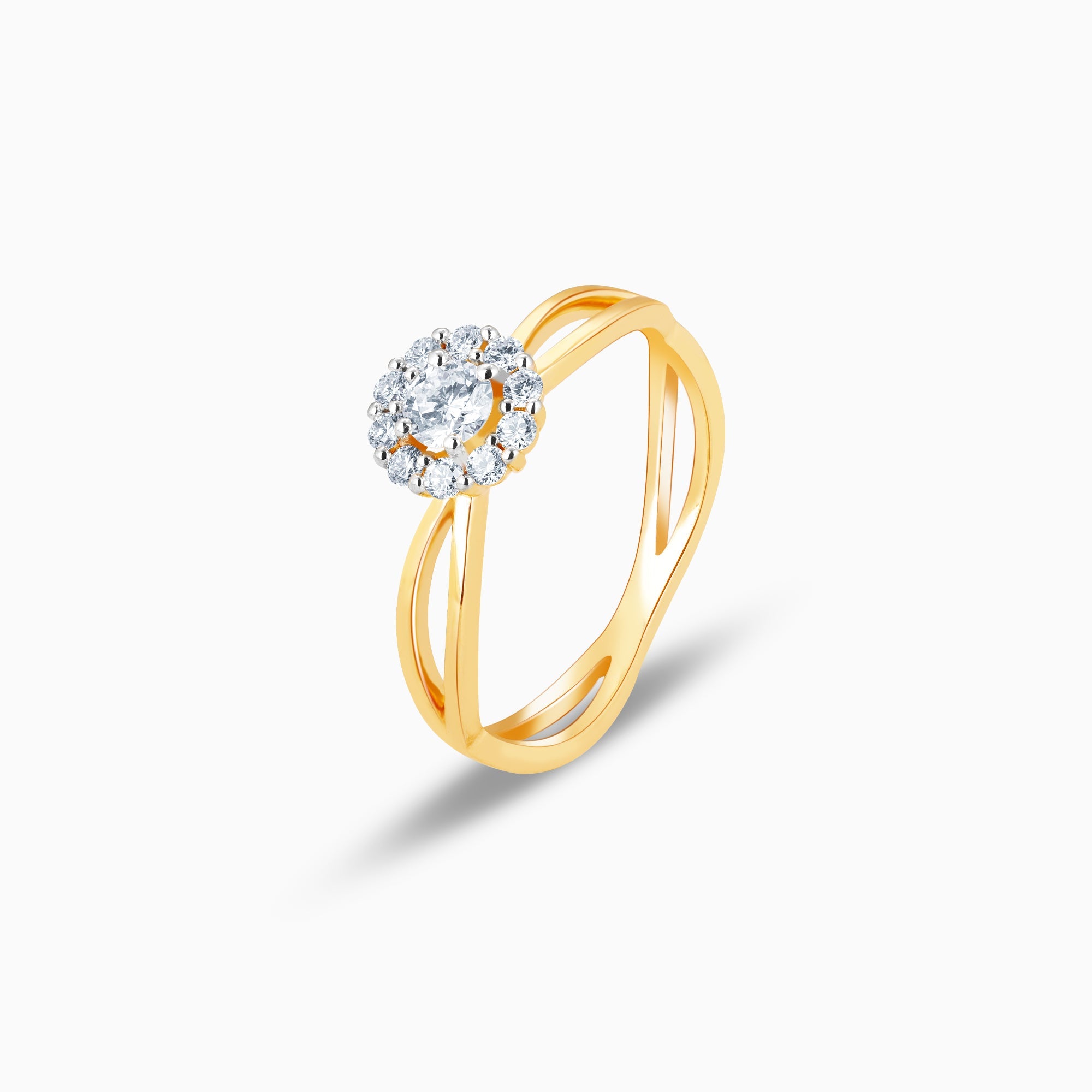 Gold Sparkling Love Diamond Ring - view 4