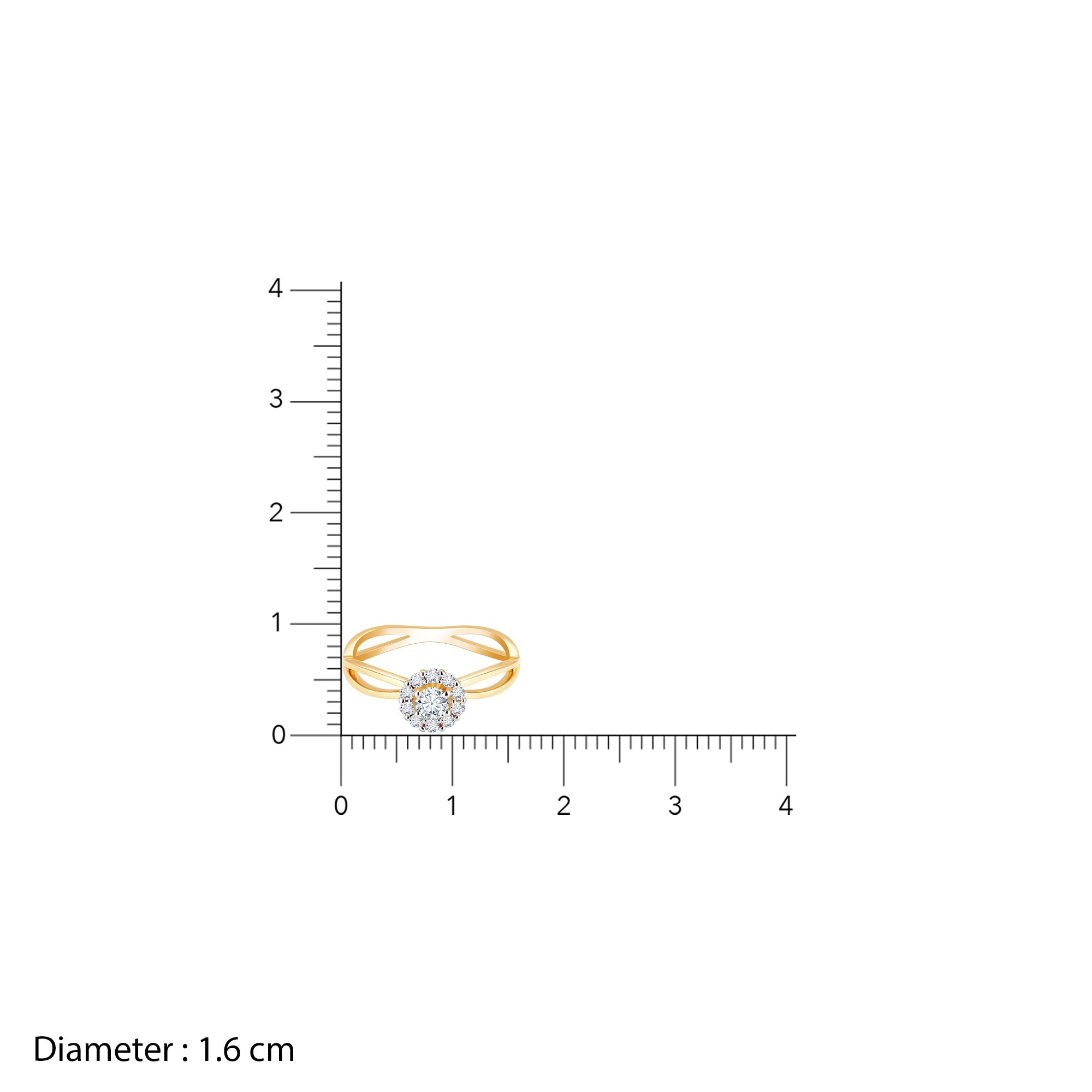 Gold Sparkling Love Diamond Ring - view 5