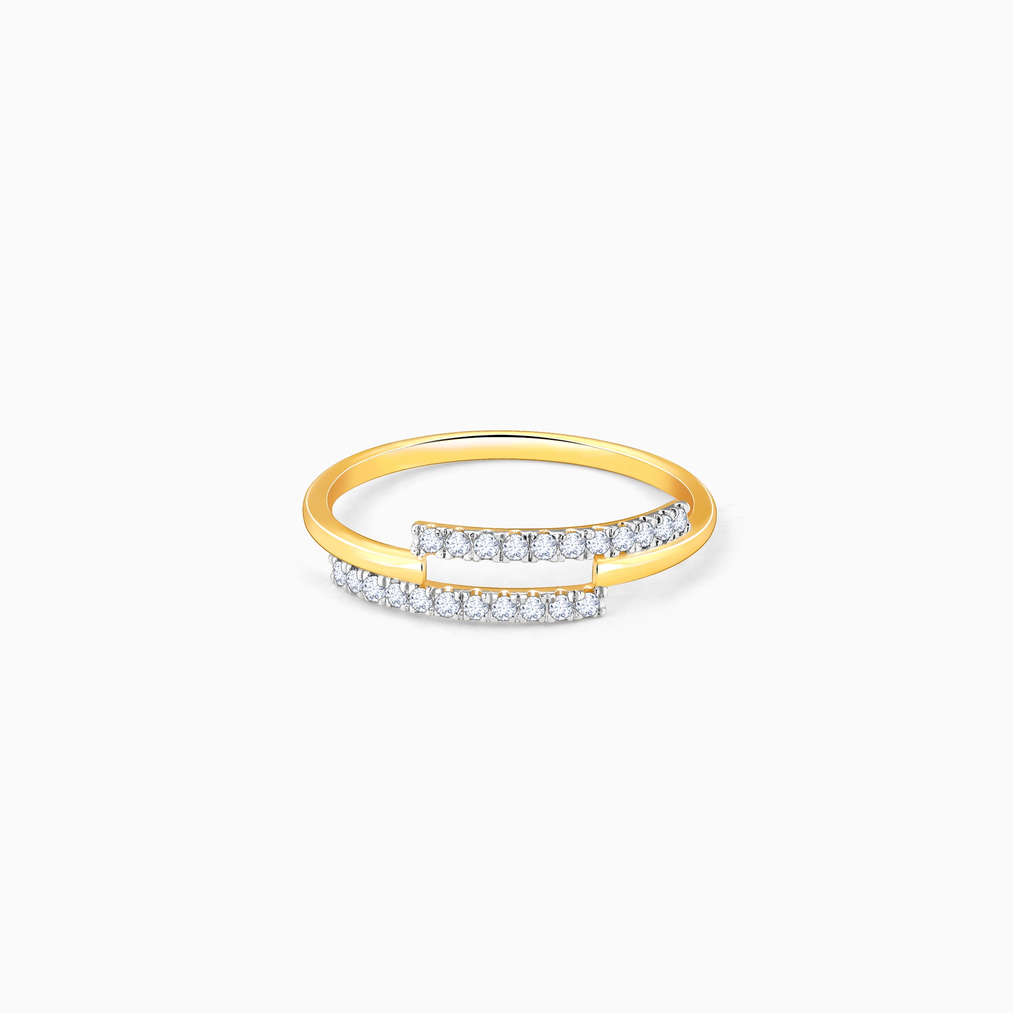 Gold Intertwined Diamond Ring - Image 1