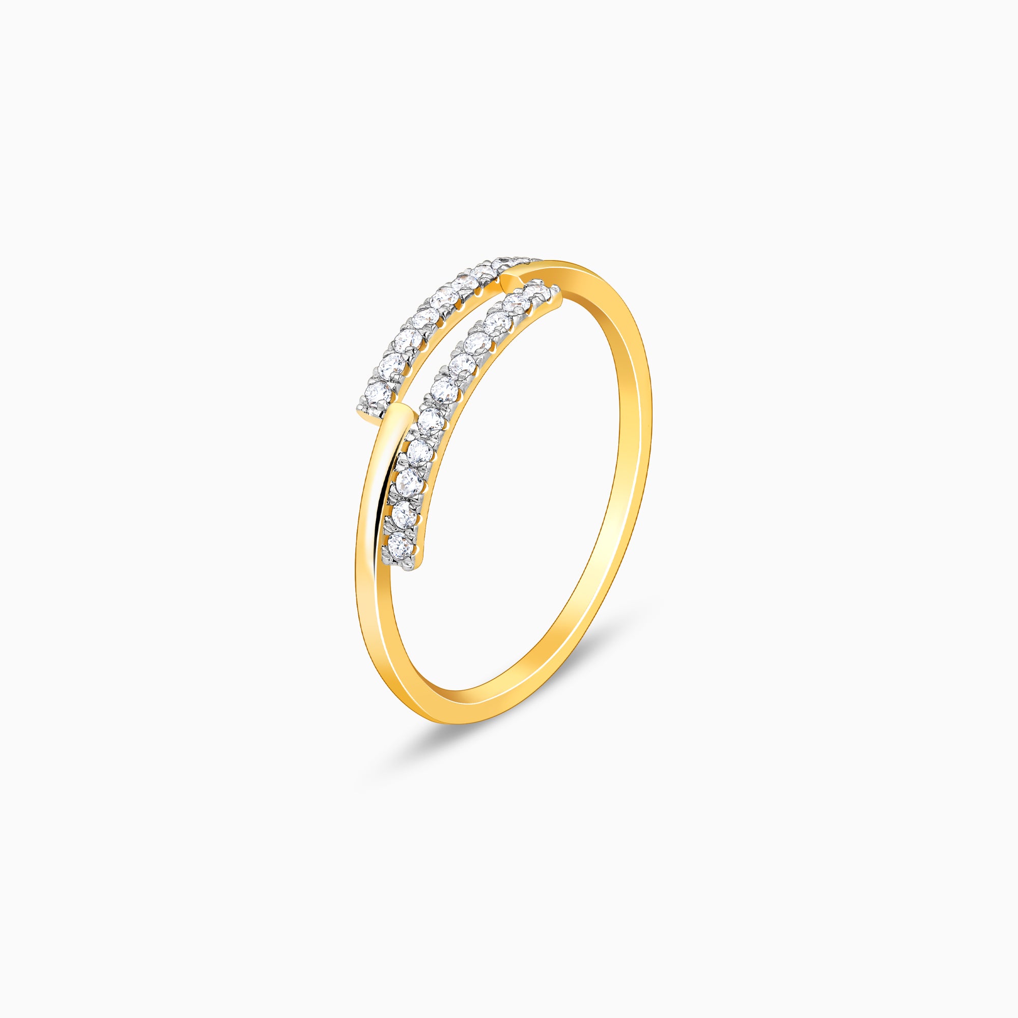 Gold Intertwined Diamond Ring - view 4