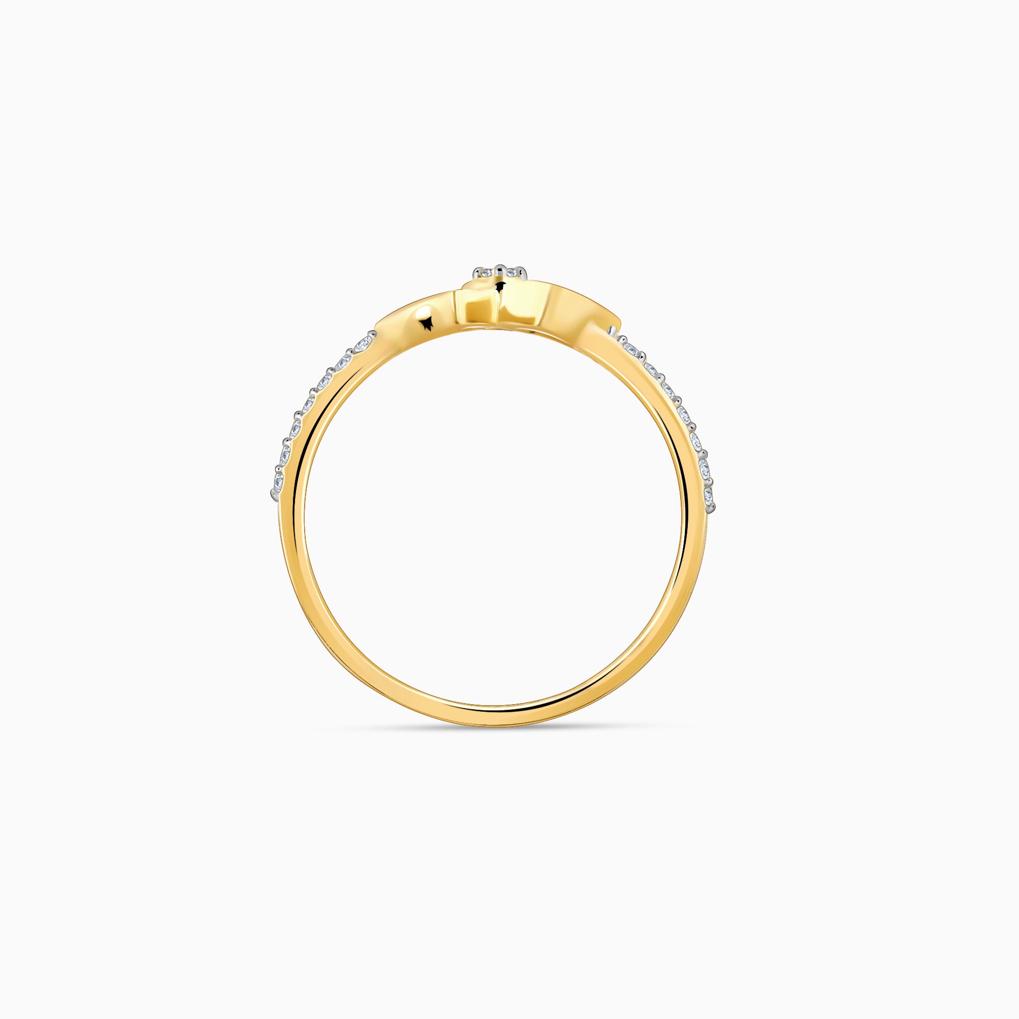 Gold Twin Hearts Diamond Ring - view 5
