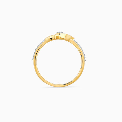 Gold Twin Hearts Diamond Ring