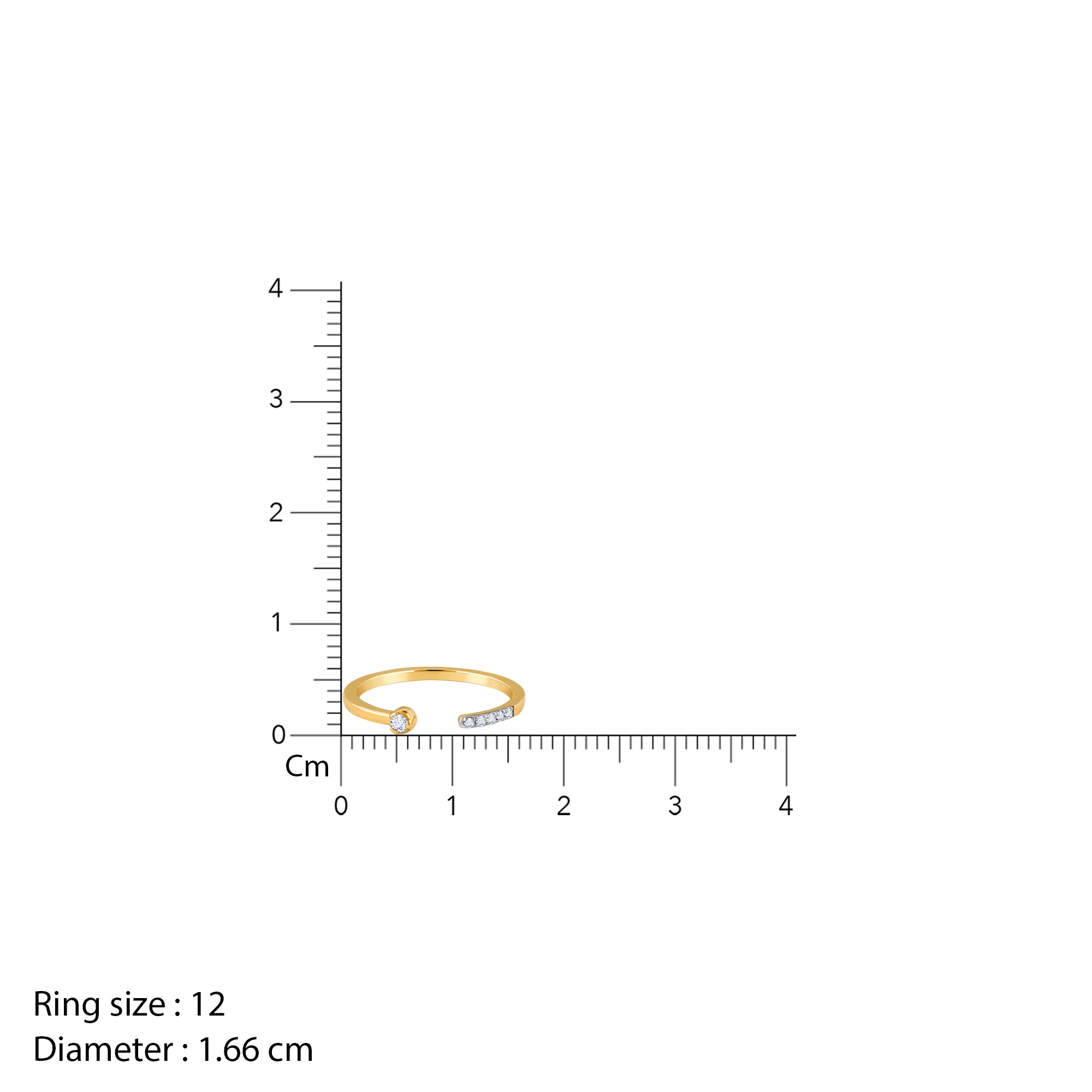 Gold Open Horizon Diamond Ring - view 6