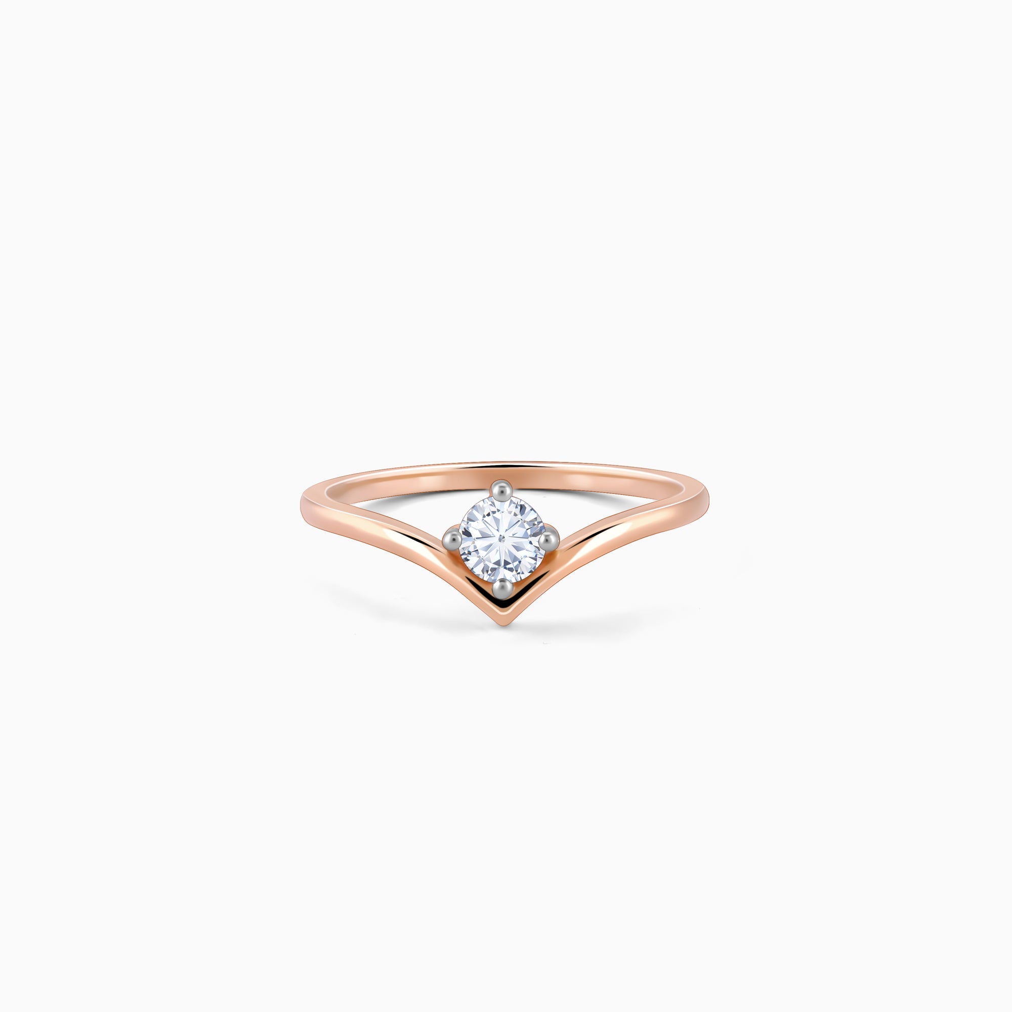 Rose Gold Opal Solitaire Diamond Ring - Image 1