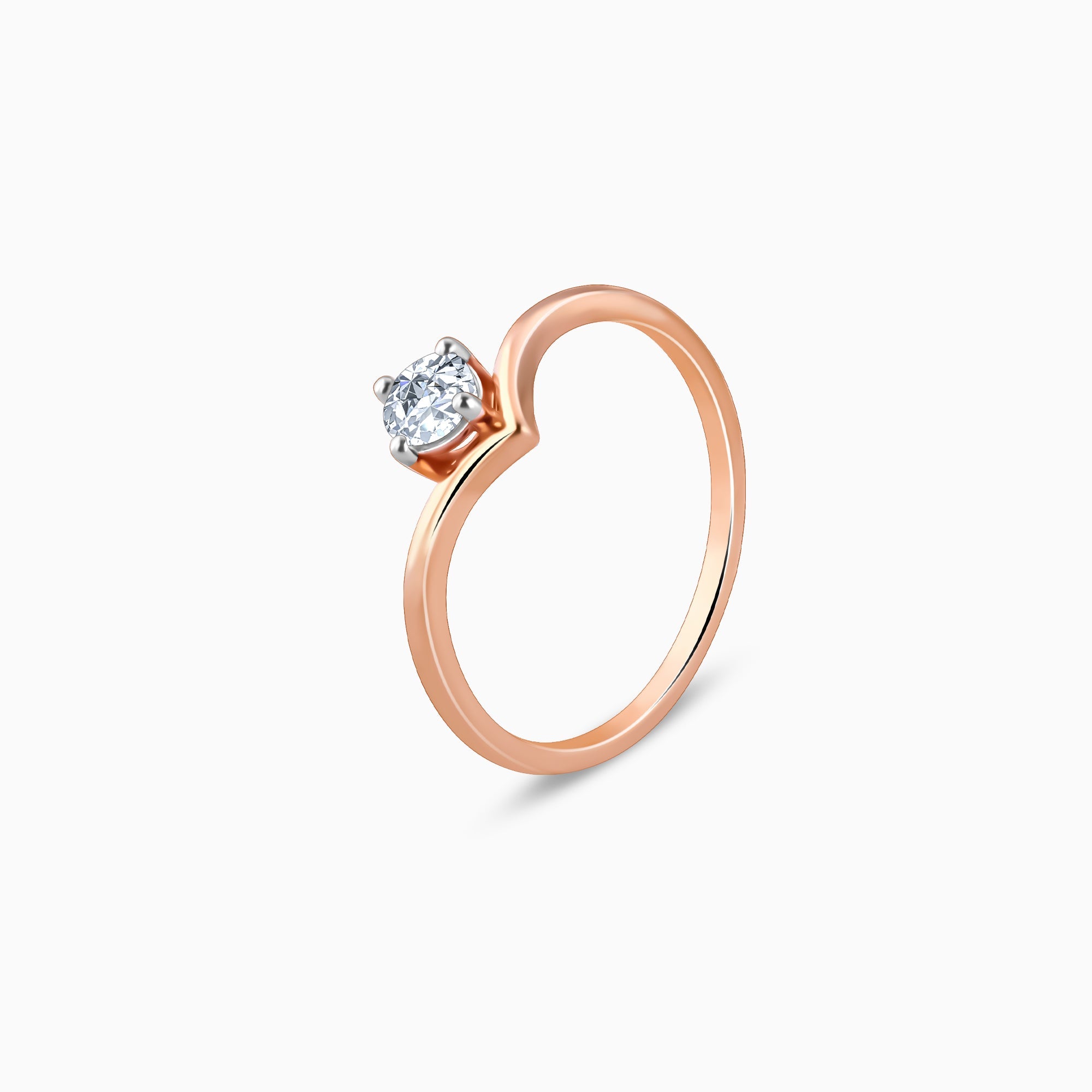 Rose Gold Opal Solitaire Diamond Ring - view 4
