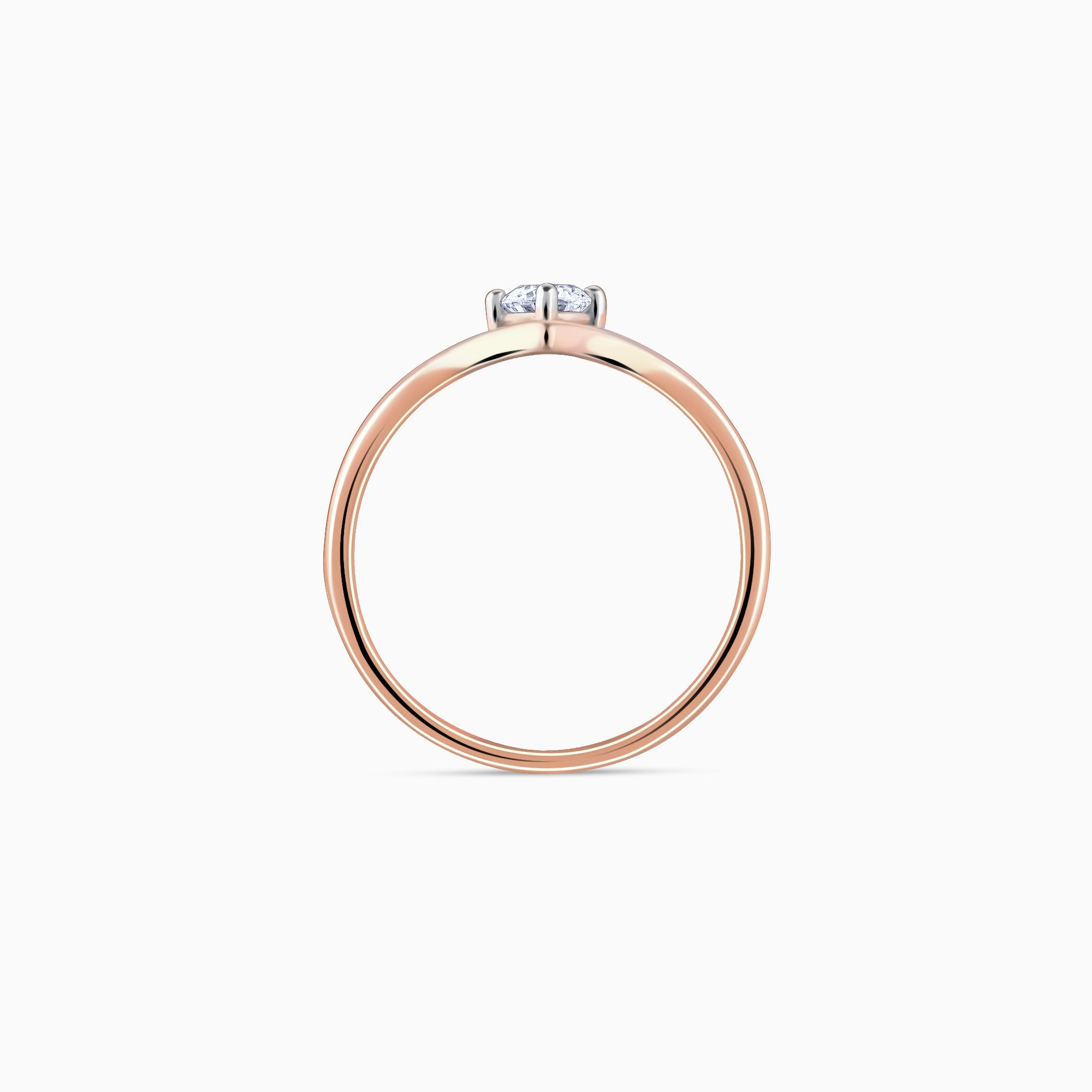 Rose Gold Opal Solitaire Diamond Ring - view 5