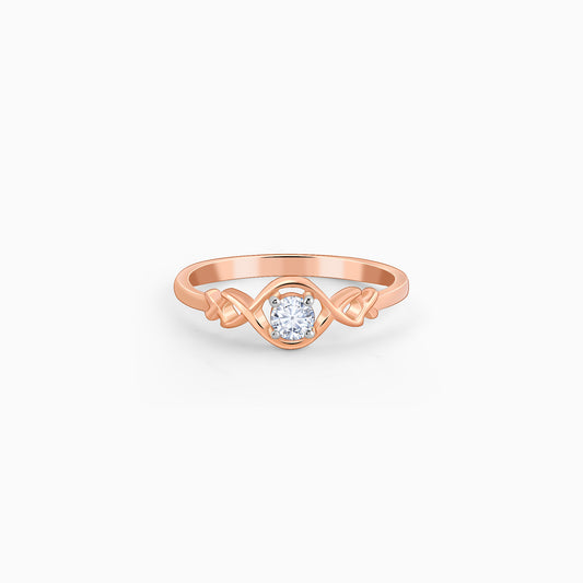 Rose Gold Jubilant Solitaire Lab Grown Diamond Ring