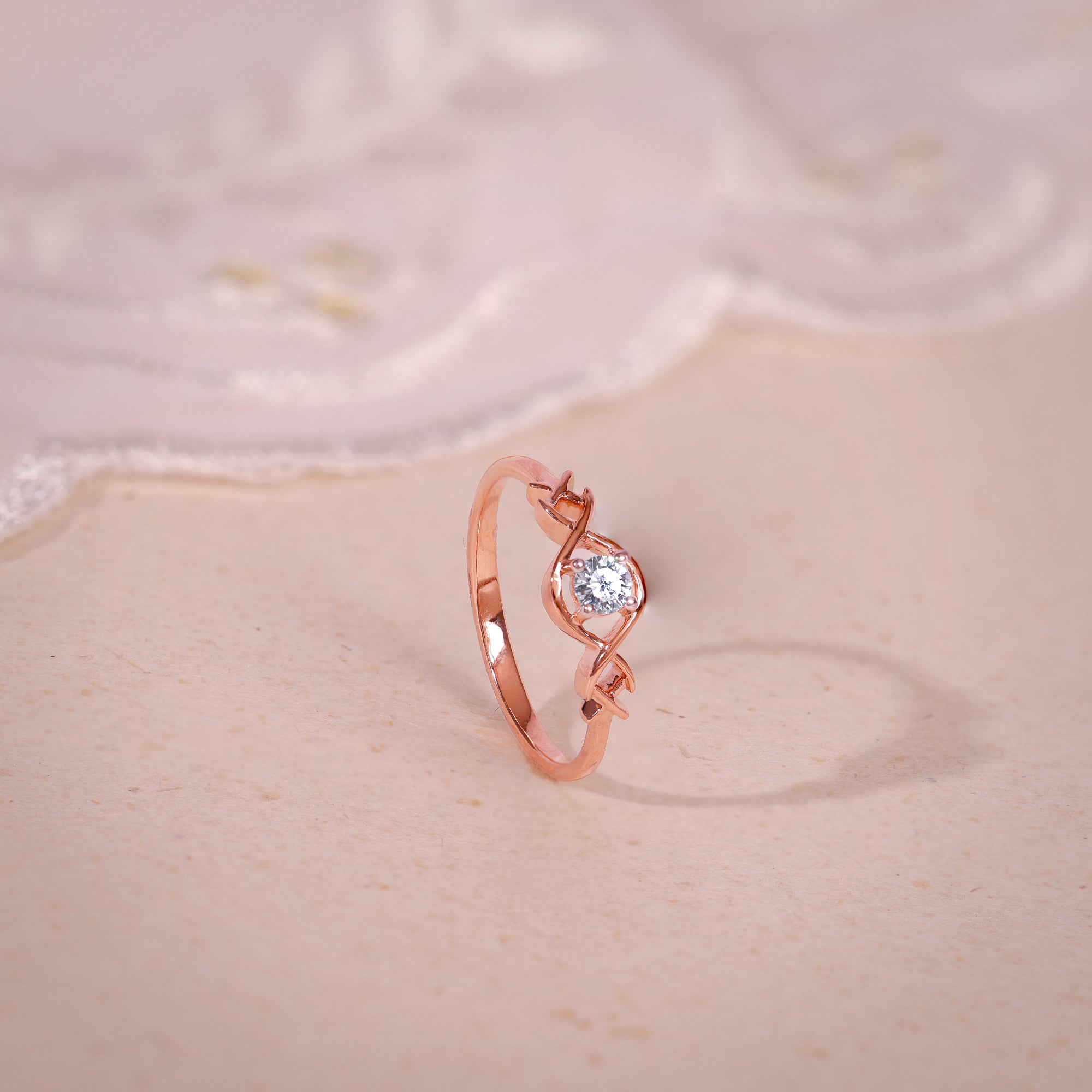 Rose Gold Jubilant Solitaire Lab Grown Diamond Ring - view 2