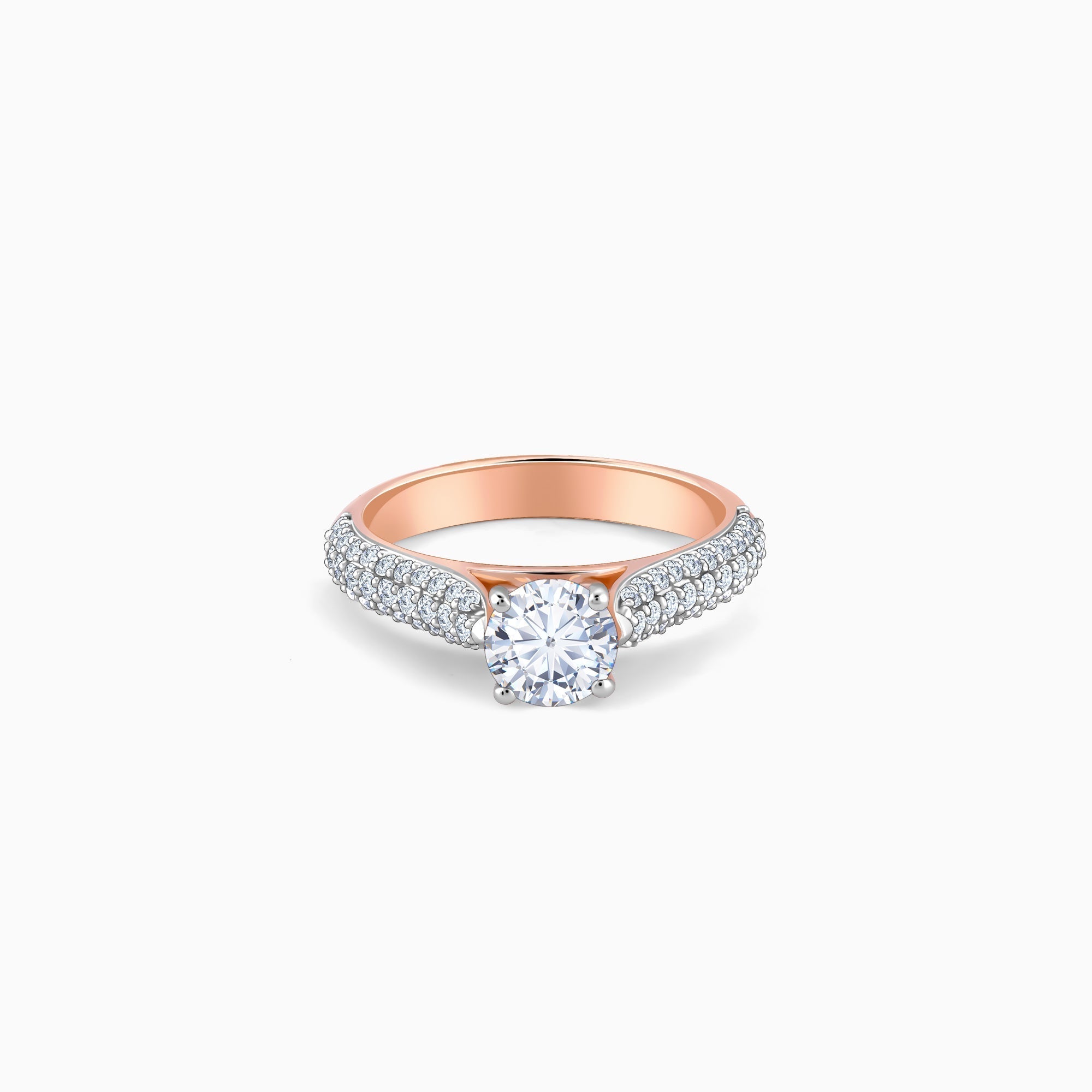 Rose Gold Solitaire Meraki Lab Grown Diamond Ring - Image 1