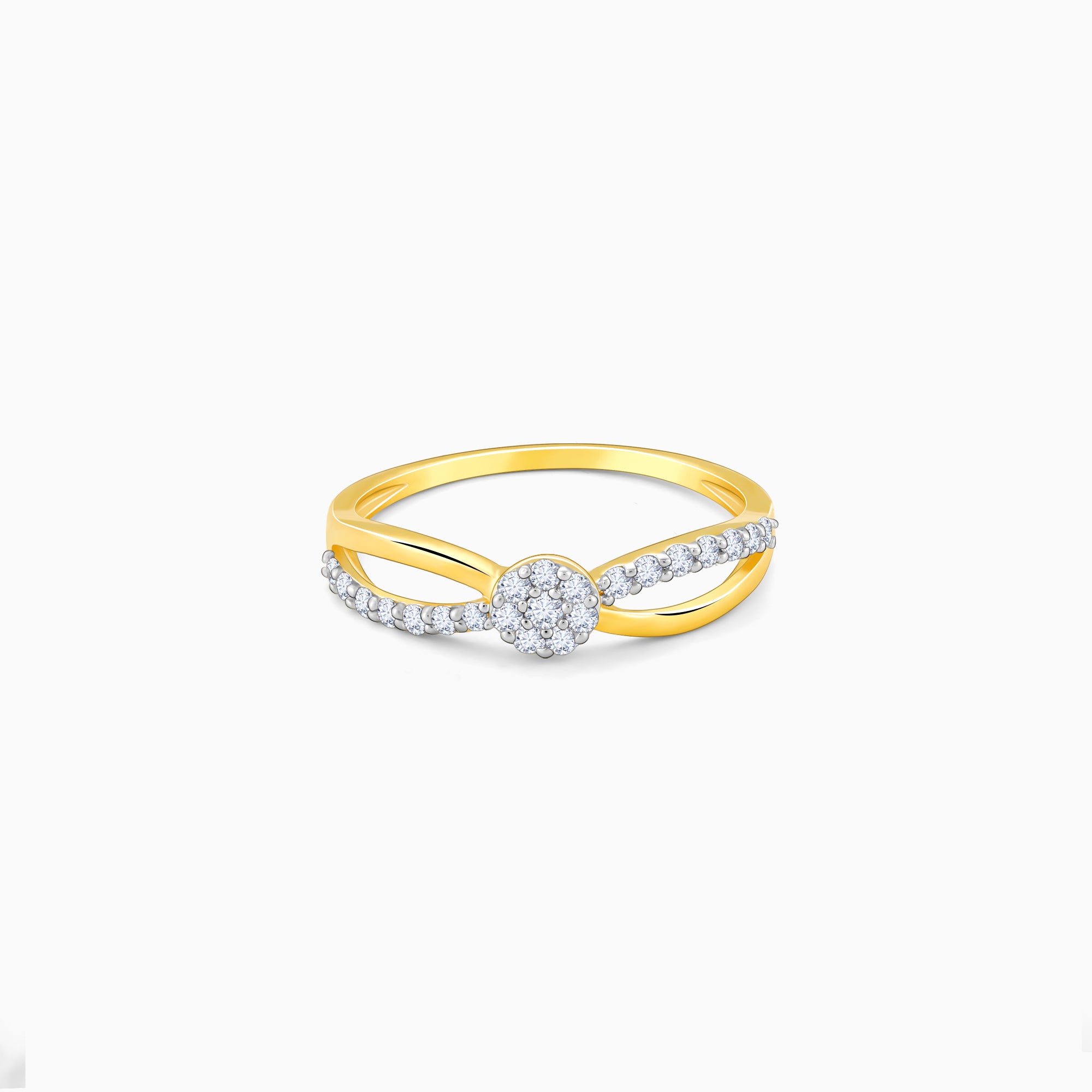 Gold Intertwined Spark Lab Grown Diamond Ring - Image 1