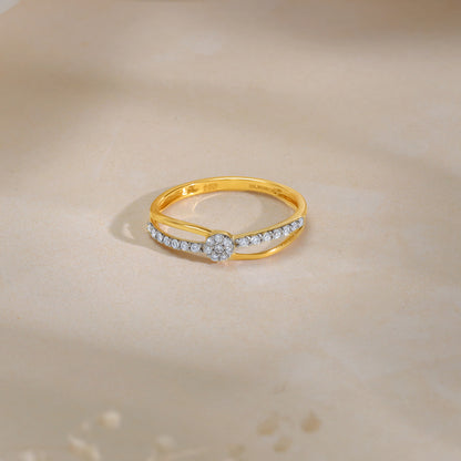 Gold Intertwined Spark Lab Grown Diamond Ring