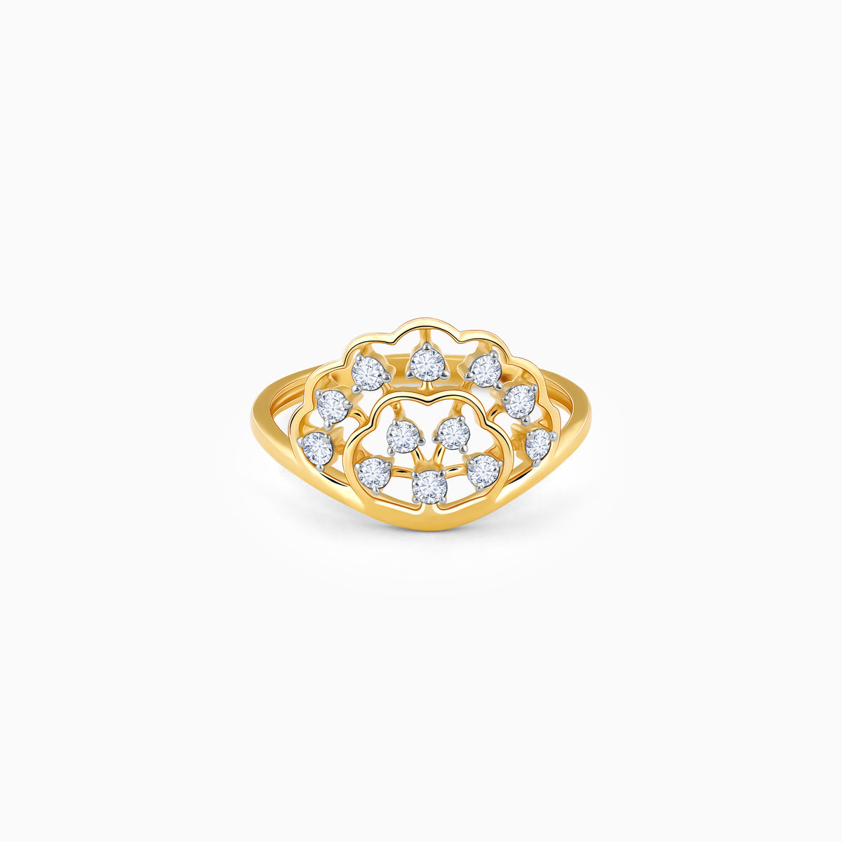 Gold Fanfare Diamond Ring