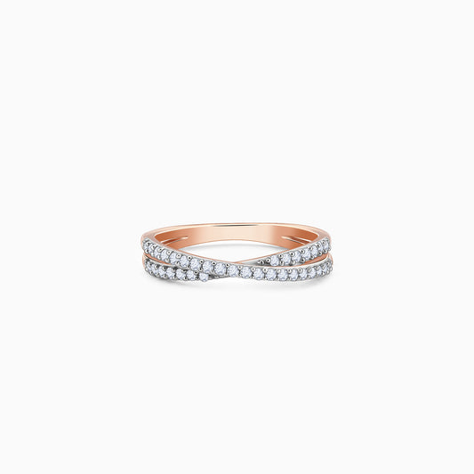 Rose Gold Thea Criss Cross Lab Grown Diamond Ring