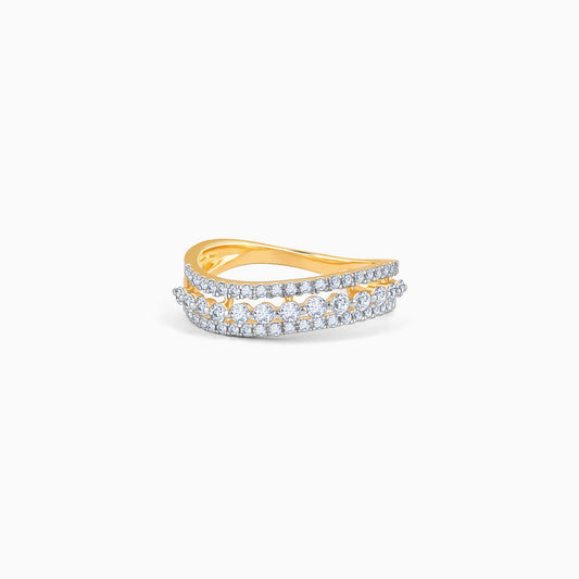 Pure gold ring with lab-grown diamonds, designed to make a bold statement with its unique and radiant design.