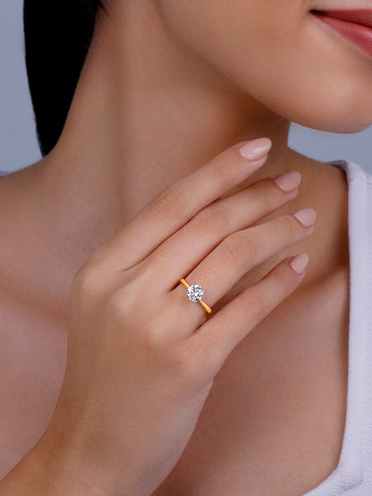 Anushka Sharma Gold Mystic Aura Solitaire Diamond Ring