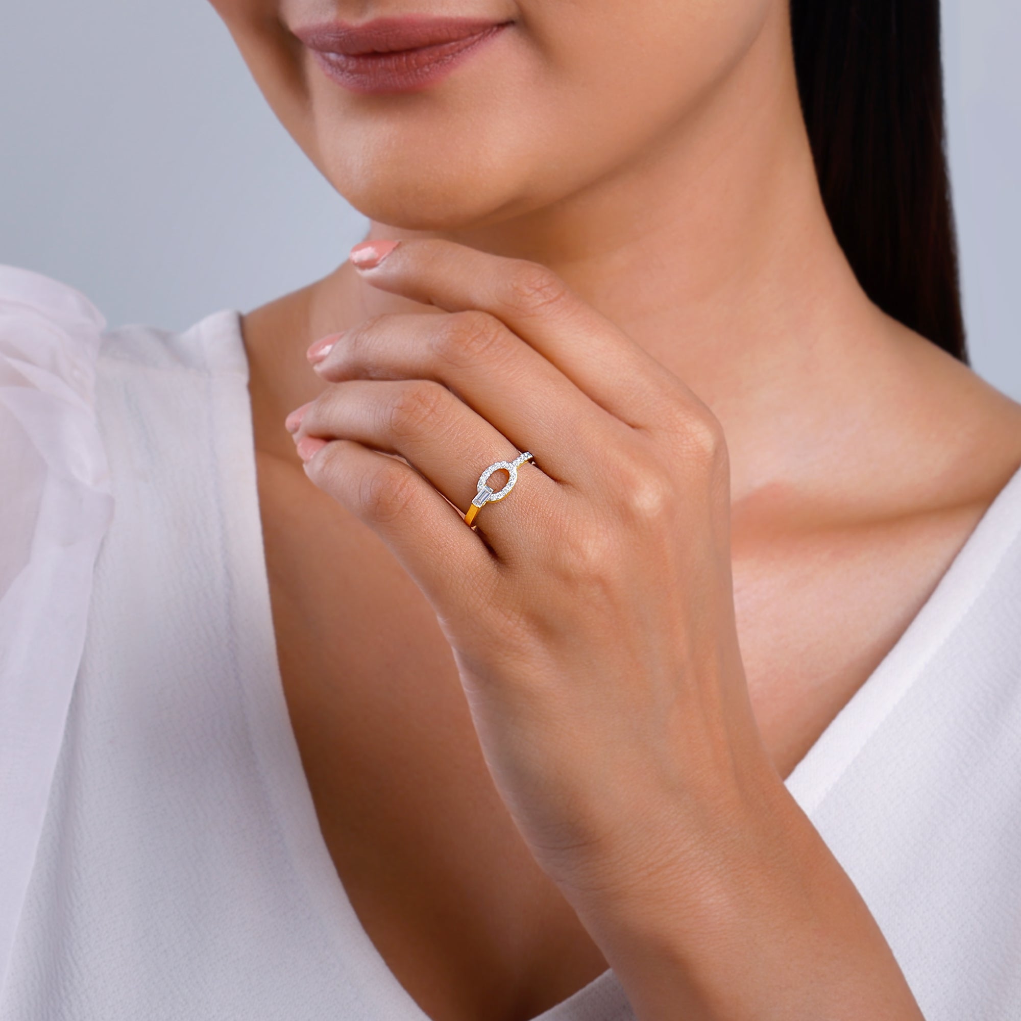 Gold Glamourous Cirque Lab Grown Diamond Ring - view 3