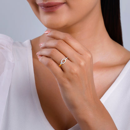 Gold Glamourous Cirque Lab Grown Diamond Ring