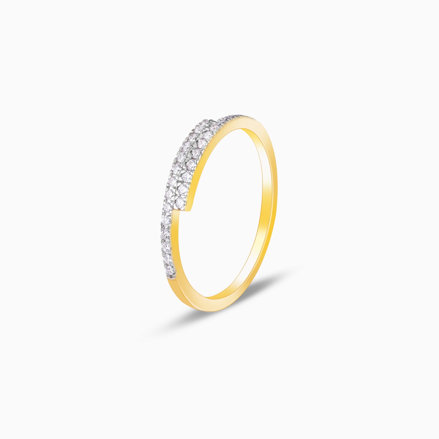 Gold Intertwined Layer Diamond Ring